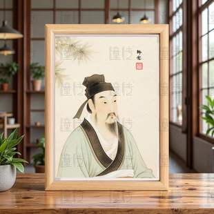 唐宋八大家之韩愈画像摆件文学家木质摆台客厅卧室玄关装饰挂画