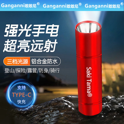 敢敢尼LED强光可充电小手电筒超亮远射迷你学生家用宿舍户外便携
