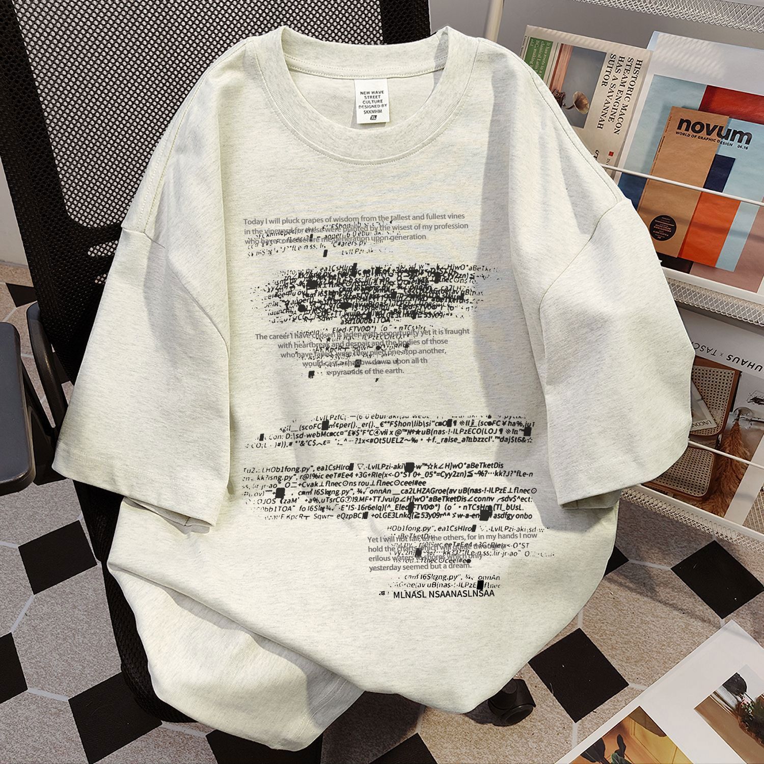 重磅纯棉小众个性字母印花短袖T恤男女夏季新款宽松半袖体恤上衣