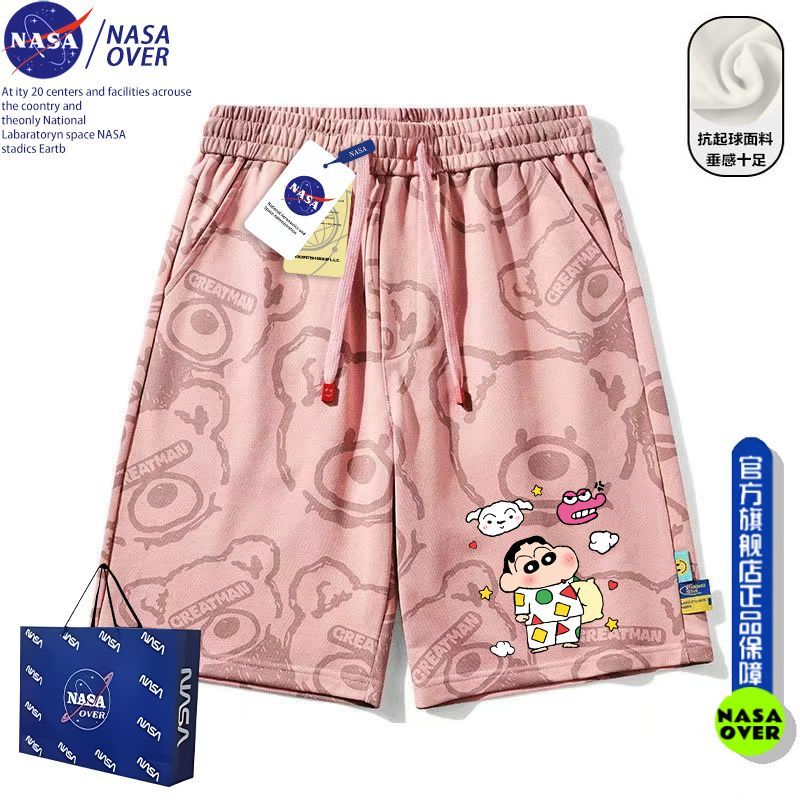 NASA联名卡通日系睡衣小新短裤男女夏季宽松小众运动情侣五分裤子
