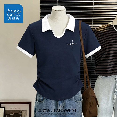真维斯polo衫女夏季短款上衣t恤