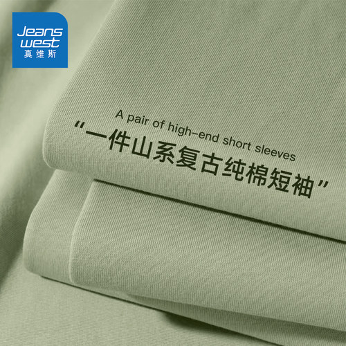 真维斯纯棉t恤男短袖夏季重磅T恤