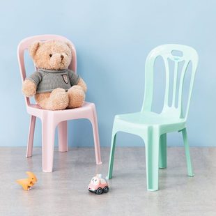 凳凳子儿童椅子塑料靠椅幼儿园写字学习椅 椅背茶花家用书桌换鞋