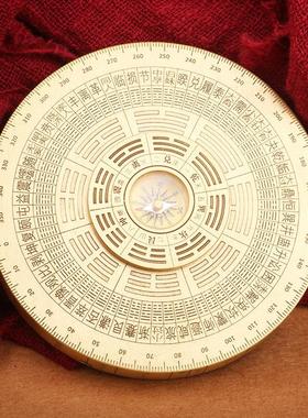 纯黄铜指南针风水罗盘指尖陀螺太极八卦周易卦手把件摆件饰品