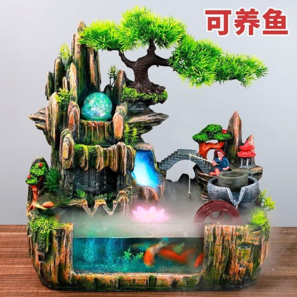 招财风水循环水品客厅轮假山流水喷泉摆件开业办公室鱼缸装饰送礼
