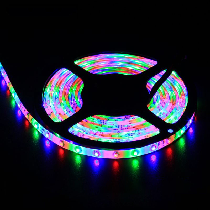 精选12V3528跑马流水KTV户外彩色灯条24V5050七彩闪光遥控变色LED