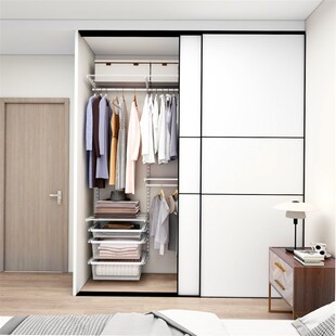 美达斯金属衣柜推拉门移门折叠门定制diy框架砌墙侧墙衣柜衣帽间