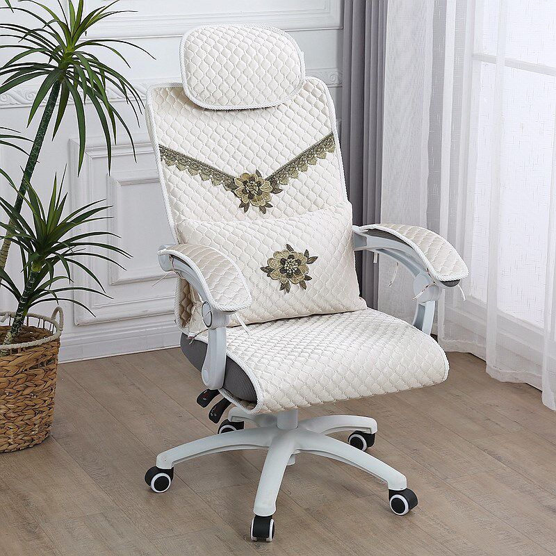 办公电脑椅套椅垫坐垫靠垫一体四季通用防滑椅转椅套人体工学椅套