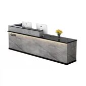 可发光收银台定制转角柜台仿大理石吧台公司前台理发店小型接待台