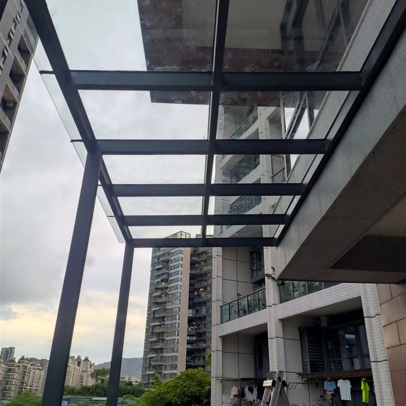 深圳香港铝合金不锈钢玻璃雨棚阳光房Pc耐力板雨棚露台玻璃阳光房