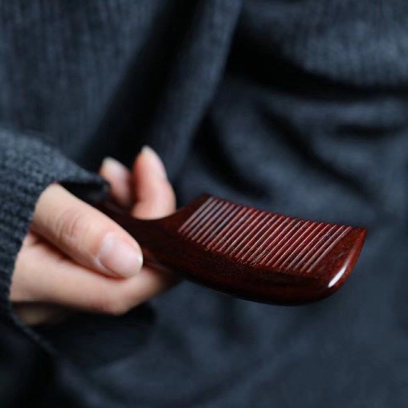 印度小叶紫檀木梳子女防静电经络按摩如意梳子送女朋友定制礼物