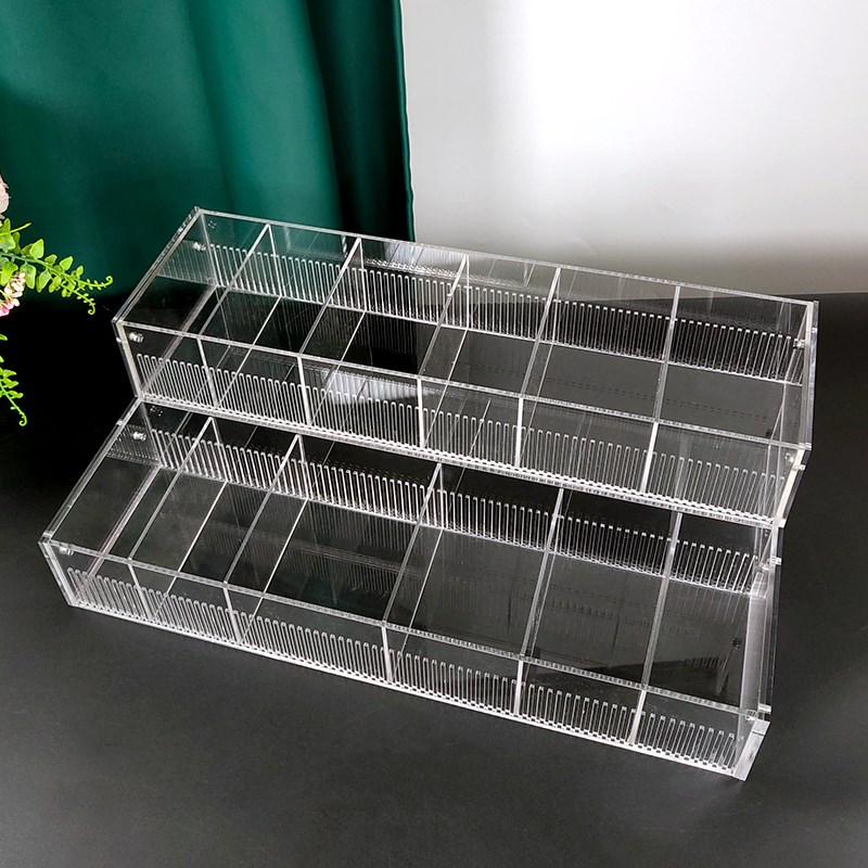 亚克力橡皮擦收纳盒手帐胶带透明任意分隔盒文具店阶梯式展示架子