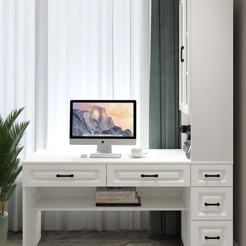 飘窗书桌书架组i合简约家用学生电脑桌转角窗台书柜一体写字台桌