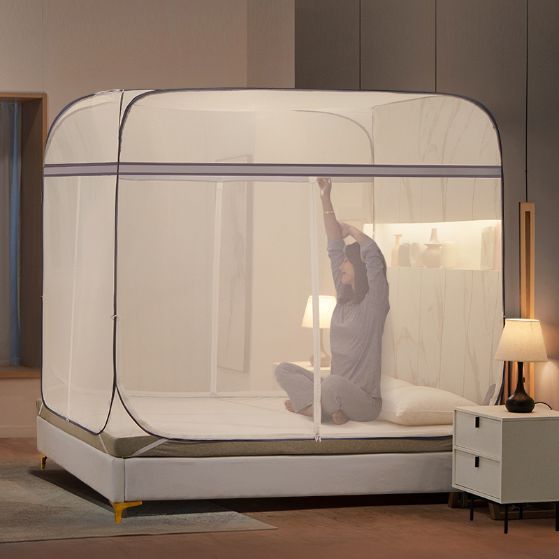 2021新款蒙古包蚊帐家用v夏天免安装无需支架防摔儿童折叠方便清