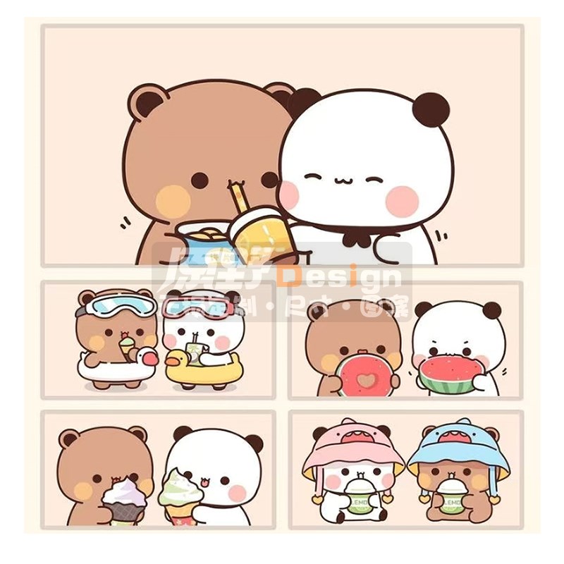 一二布布鼠标垫超大号卡通写字办B公皮革防水自由裁剪学生学习桌