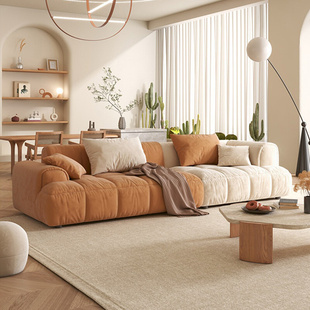 豆腐块沙发客厅现代简约布艺设计师奶油风侘寂科技布模块方块沙发