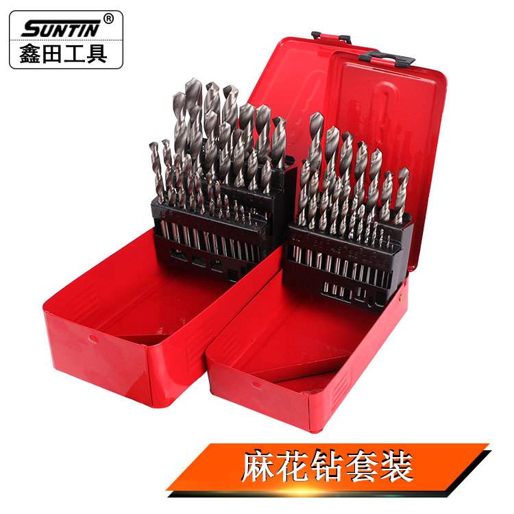 鑫田麻花钻19pc1-10mm25pc1-13mm套装银色直柄高速钢
