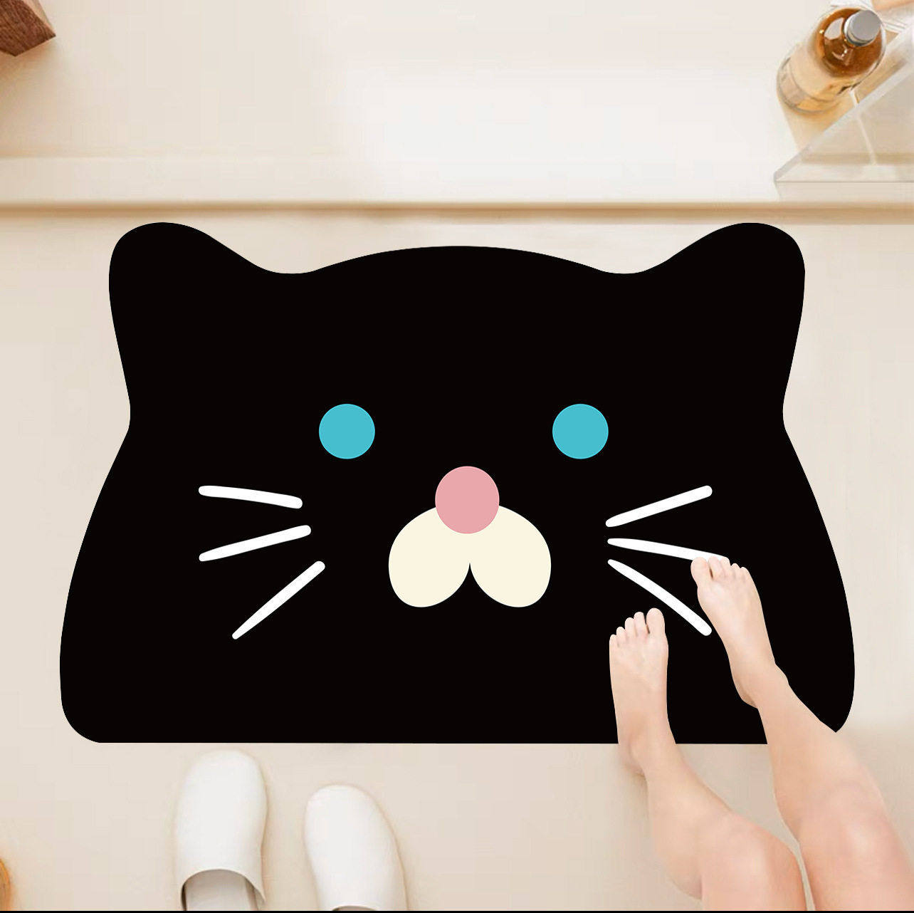 儿童洗澡防滑垫卫生间浴室吸水地垫硅藻泥可爱卡通门口地毯门垫,居家布艺,家用脚垫,淘宝优惠券,粉丝福利购,淘宝优惠卷