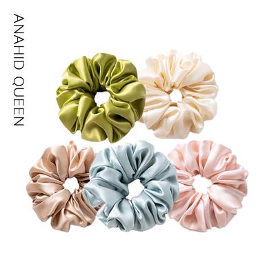 新产品木米丝大肠发带橡皮筋发绳%桑蚕丝厘米素丝素皱缎