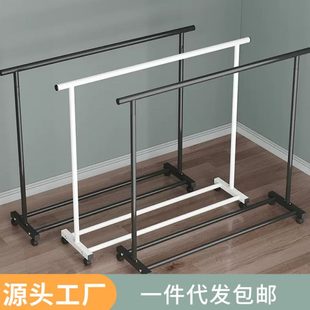 家用卧室加粗置物架简易衣帽架挂衣架落地可移动晾衣架衣服收纳架