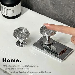 通用水箱钻石盖美甲卫生间厕所马桶按钮开关长提手按压器冲水配件
