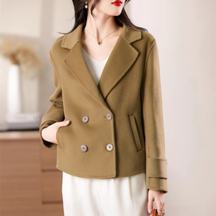 双面呢100纯羊毛大衣女士秋冬新款毛呢子外套高端小个子短款上衣