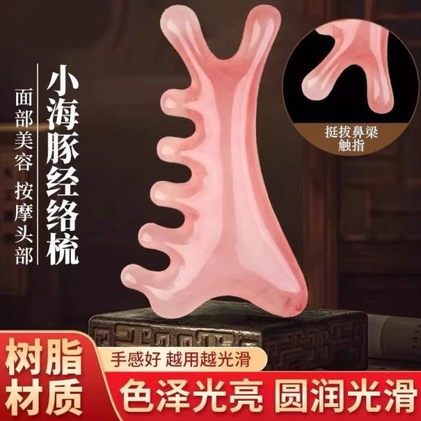 秒杀利豚【海头神器】发按摩梳树脂2支装脸部疏通经络按摩梳疗福