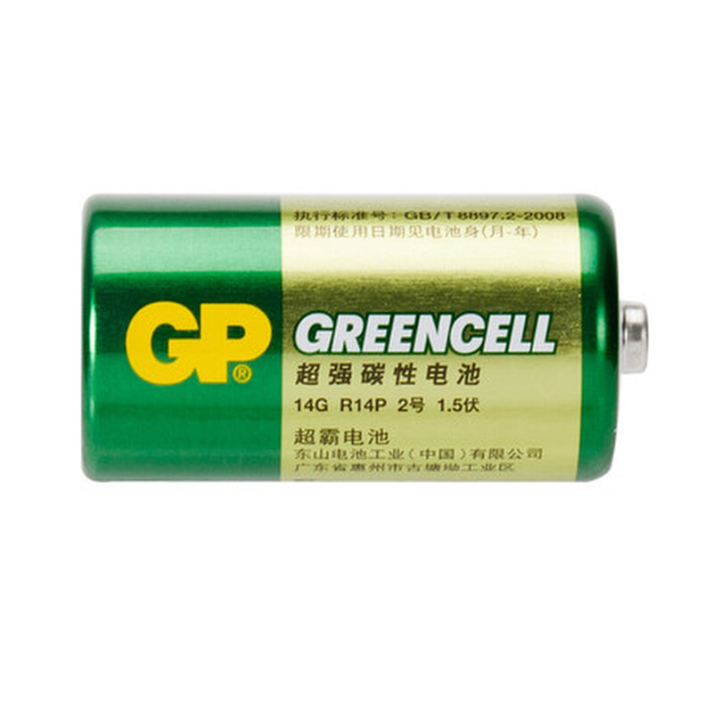 。GP超霸电池 二号一粒无汞高能电池 2号C型中号 R14S 万用表电池