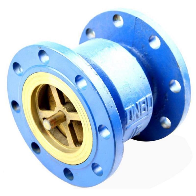 HC41X-16 法兰立式单向阀 对夹式消声止回阀水管道逆止阀DN65/100