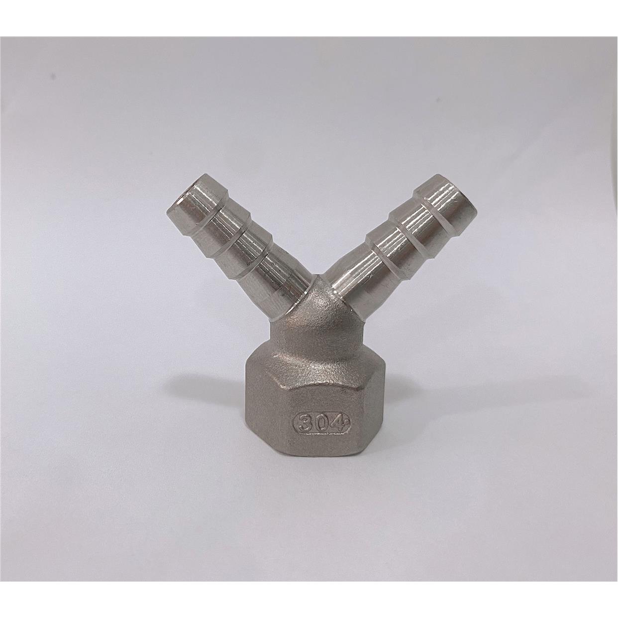 304不锈钢内丝双头皮接Y型外丝皮接内外螺纹皮管接头4分双头宝塔