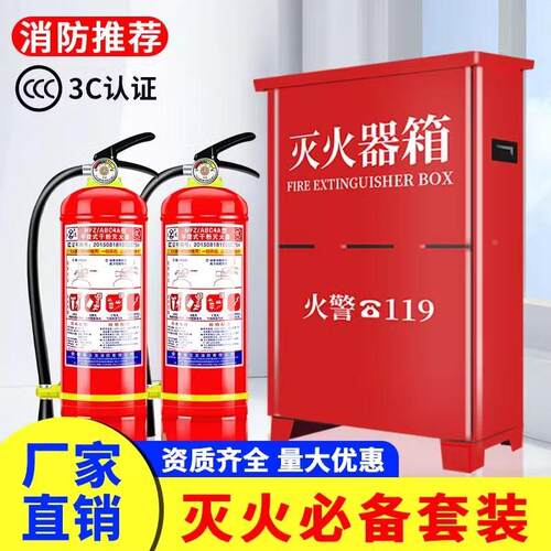 灭火器商铺用 干粉4公斤家用车用手提式1/2/3/5/8kg套装 消防器材