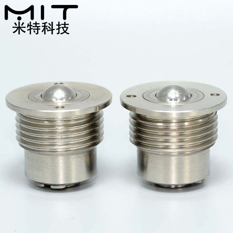 。BCHPT不锈钢钢珠滚轮压入外螺纹型球头柱塞顶料导向传送带运输