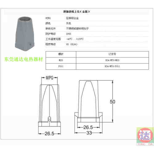 。HDXBSCN矩形重载连接器HA-003针回路顶部出线外壳上壳H3A-MTG