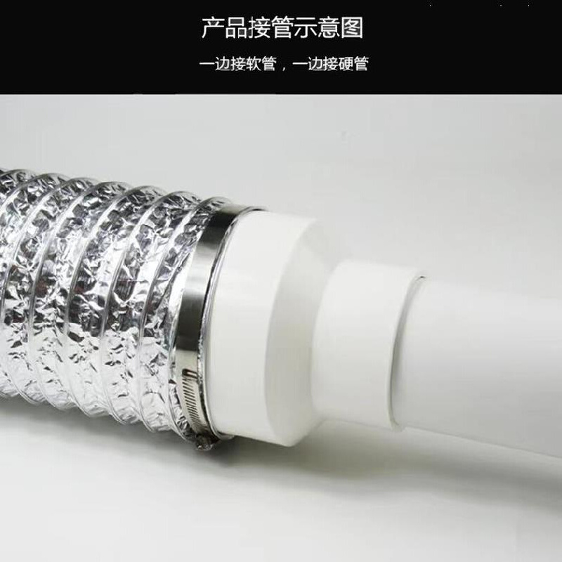 。铝箔管变径接头风管鼓风机转换头大小头出风口塑料150型圆管75