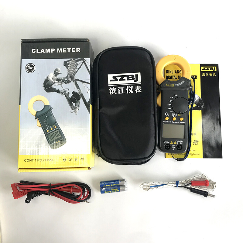 。滨江BM823A数字多功能钳形万用表直流电流自动量程防烧电工专用