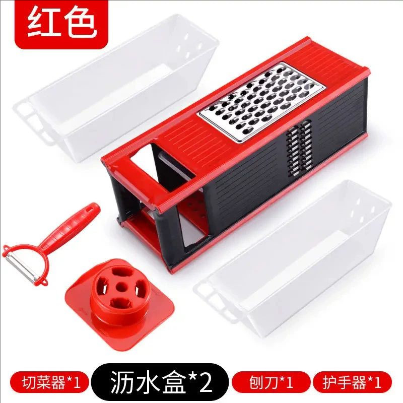 五合一刨丝器创意切菜器厨房多用土豆切丝器四面方刨切片器磨蒜绒