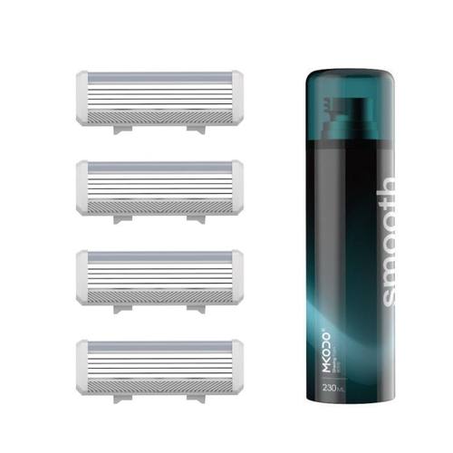 麦科多剃须刀T1/F1补充装4组刀头+剃须泡