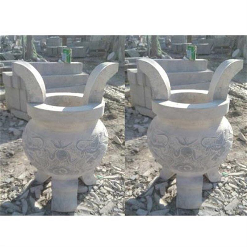 青石石雕彷古花盆制造厂墓地做旧石香桌价格石刻供桌香案图片