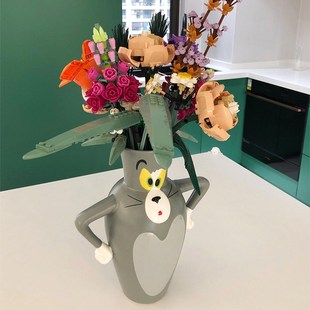 【提升幸福感家居好物】汤姆猫花瓶猫和老鼠摆件客厅插花桌面布置