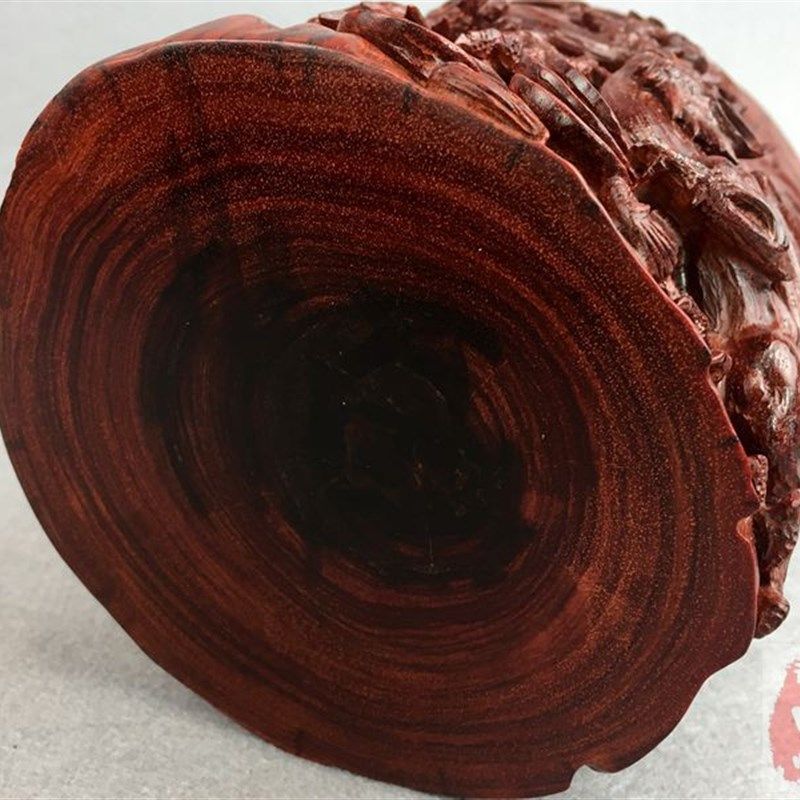 艺中堂印度小叶紫檀木料笔筒办公室桌面红木工艺品木雕摆件家居件