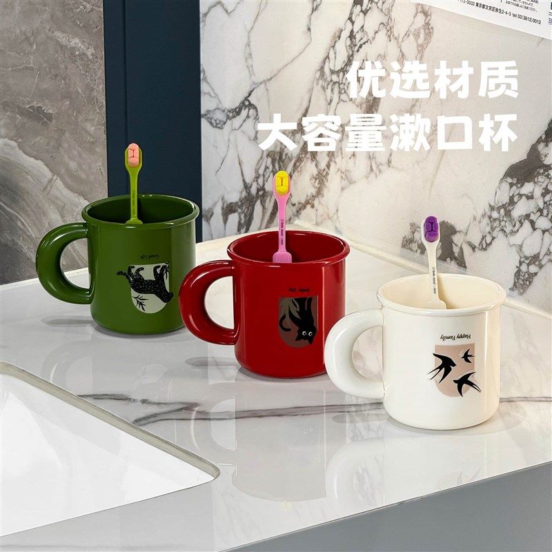 壁挂式牙刷漱口杯置物架吸盘式免打孔洗漱台电动牙膏牙刷收纳架子