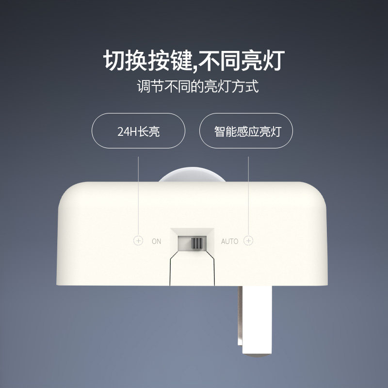 迷你插座插电led小夜灯人体感应光控起夜灯插头灯卧室楼道过道灯
