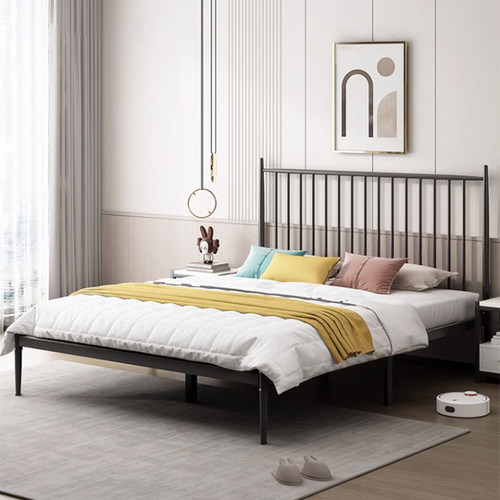 铁艺床双人床家用经济型1米8铁架床现代简约加粗加厚1.52单人铁床