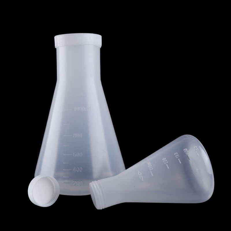 塑料三角烧瓶实验瓶子250ml小500ml烧杯1000ml 2000ml带塞锥形瓶
