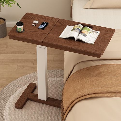 新款实木床边桌带轮可移动升降笔记本电脑桌沙发边桌边几床上桌子