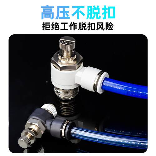 气动气管快速快插接头节流阀SL8-02调节阀可调气缸调速调节阀开关