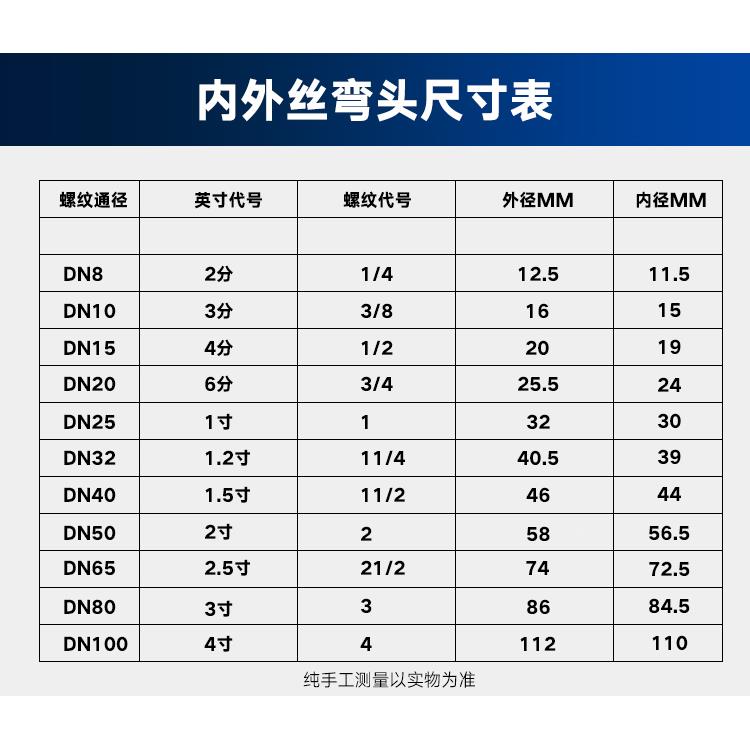 316L不锈钢内外丝弯头精铸直角90度内外螺纹牙转接头2分4分1寸2寸