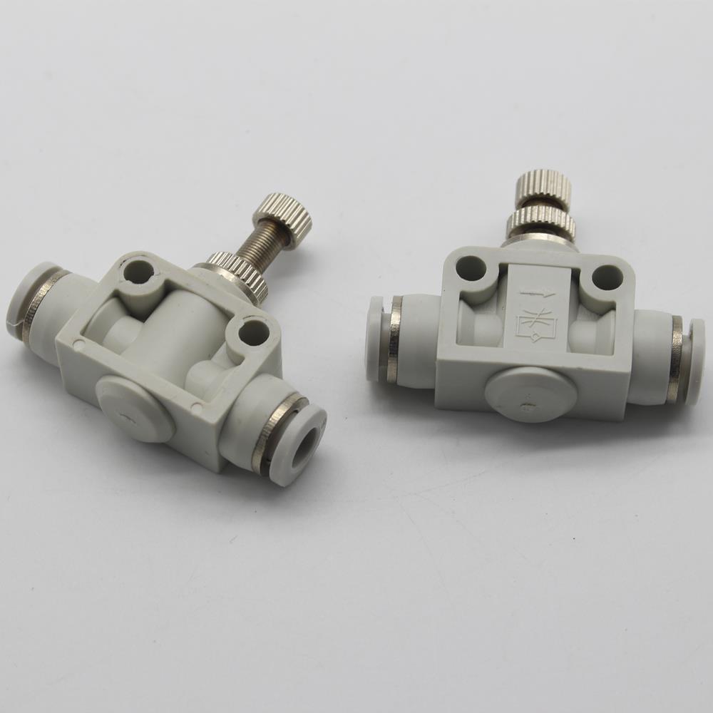 白色气动快插接头管道阀节流流量调节阀调速阀LSA 4/6/8/10/12/16