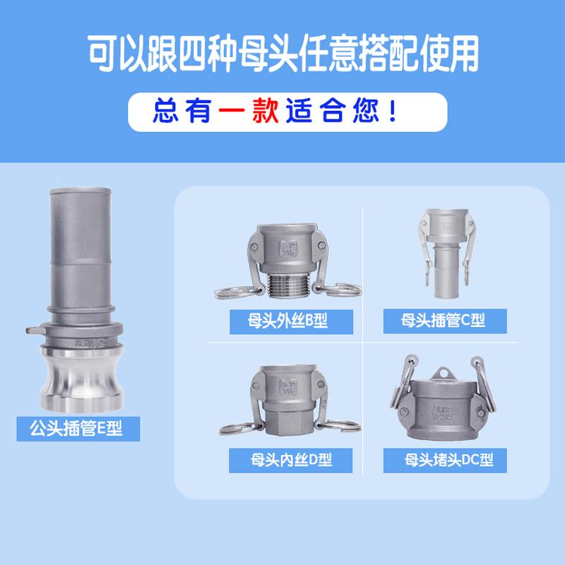 304/316L不锈钢快速接头公头插管E型