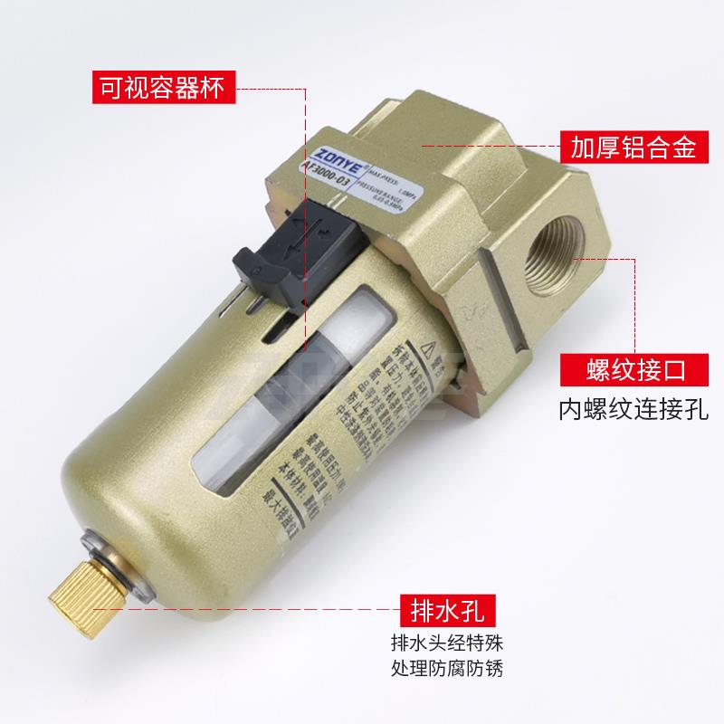 空气过滤器AF2000-02给油雾器AL3000-03/4000-04气源油水分离器